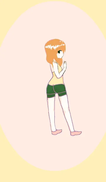 オレンジ髪の少女のLINE着せ替え