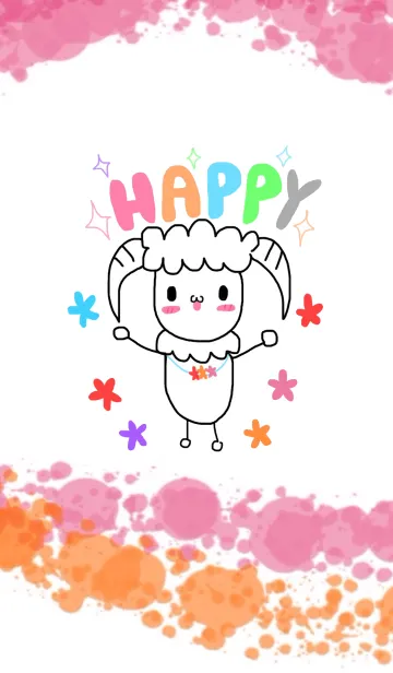 [LINE着せ替え] Happy Sheepの画像1