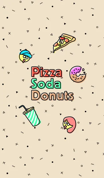 [LINE着せ替え] pizza soda donutsの画像1