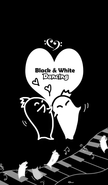 [LINE着せ替え] Black ＆ White Dancingの画像1