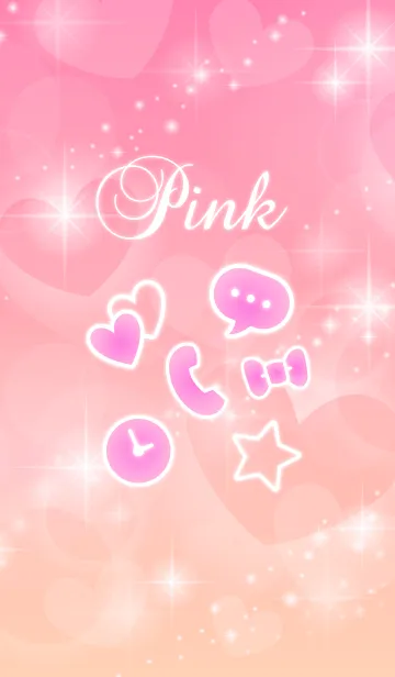 [LINE着せ替え] かわいいキラキラピンクの着せかえの画像1