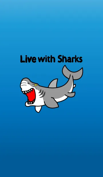 [LINE着せ替え] Live with Sharksの画像1