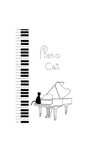 [LINE着せ替え] ピアノと黒猫の画像1