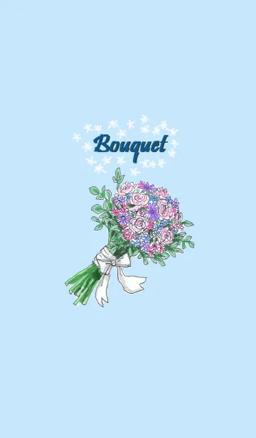 [LINE着せ替え] bouquet for you (blue)の画像1