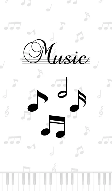 [LINE着せ替え] ♪音符のシンプルな着せかえ♪の画像1