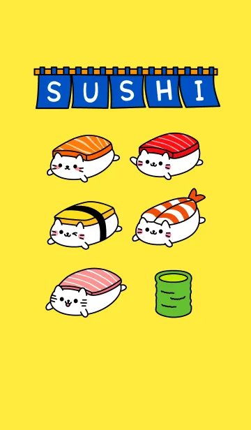 [LINE着せ替え] にゃんこ寿司の画像1