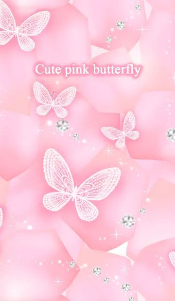 [LINE着せ替え] Cute pink butterflyの画像1