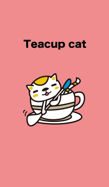 [LINE着せ替え] ティーカップの小さなネコの画像1