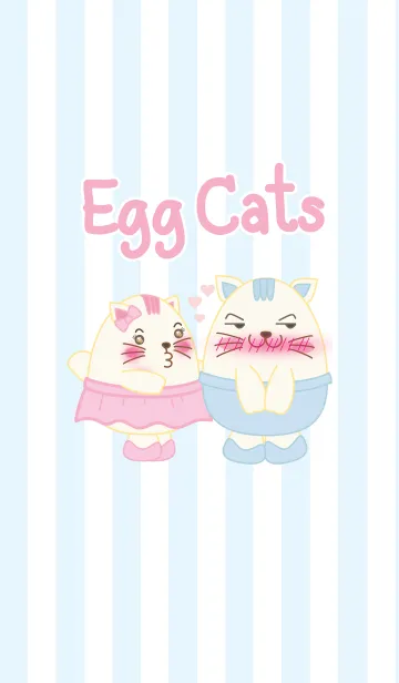 [LINE着せ替え] Egg Cats Pastelの画像1