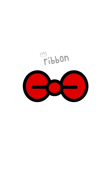 [LINE着せ替え] 白×赤いリボンの画像1