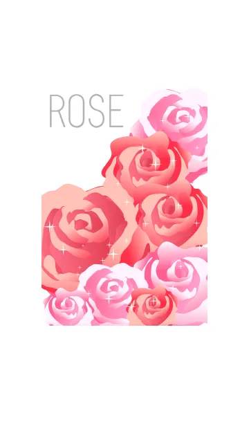 [LINE着せ替え] 白×ピンクのバラの画像1