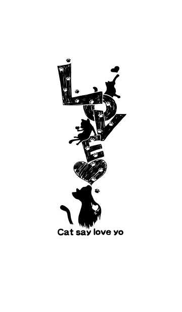 [LINE着せ替え] Cat say love you ~の画像1