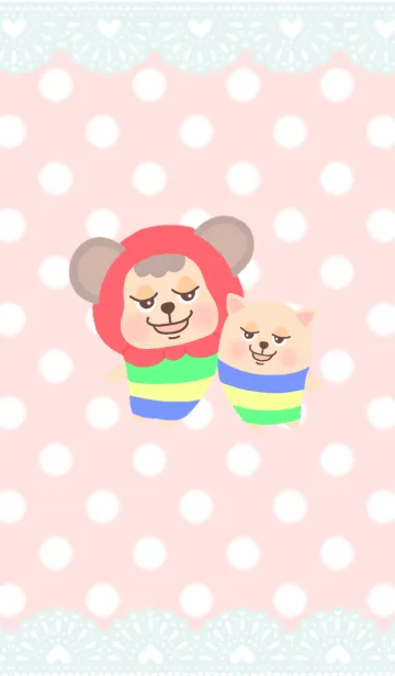 little friends2 レース＆ドットのLINE着せ替え