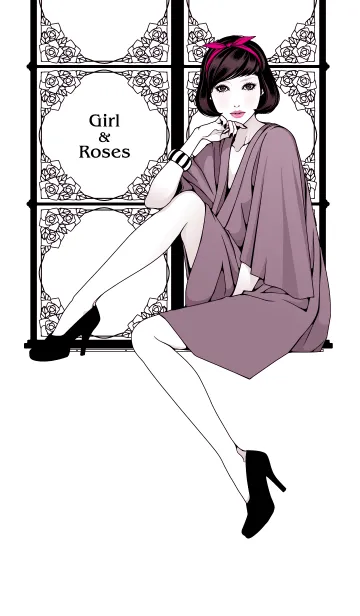 [LINE着せ替え] Girl＆Rosesの画像1