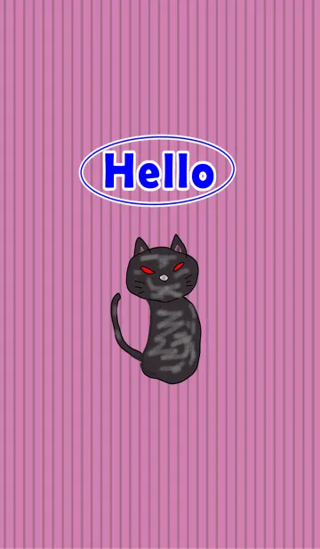 [LINE着せ替え] HELLO 黒猫の画像1
