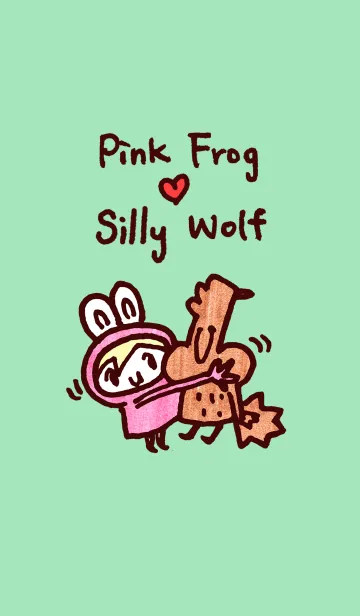 [LINE着せ替え] Pink Frog love Silly Wolfの画像1