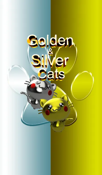 [LINE着せ替え] ゴールデン＆シルバーネコの画像1