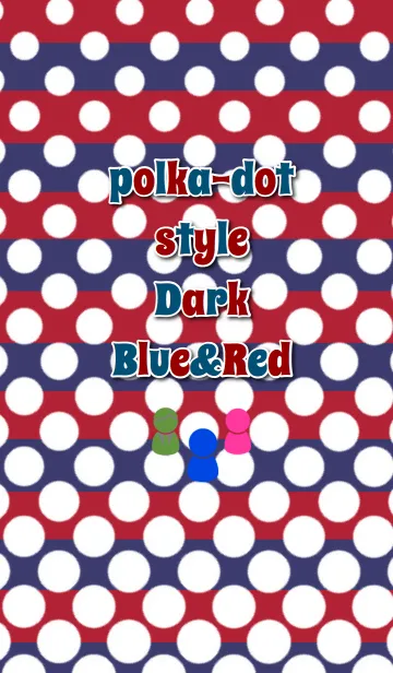 [LINE着せ替え] polka-dot style Dark Blue＆Redの画像1