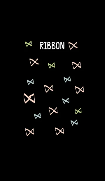 [LINE着せ替え] RIBBON（黒）の画像1