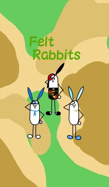 [LINE着せ替え] フェルトラビット 3隊員の画像1