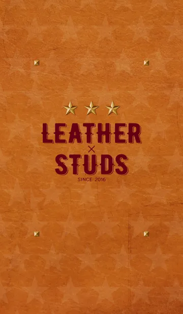 [LINE着せ替え] LEATHER x STUDS (brown ver.)の画像1