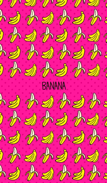 [LINE着せ替え] バナナ-ピンクとドット-の画像1