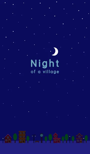 [LINE着せ替え] 'night of a village' illustration themeの画像1