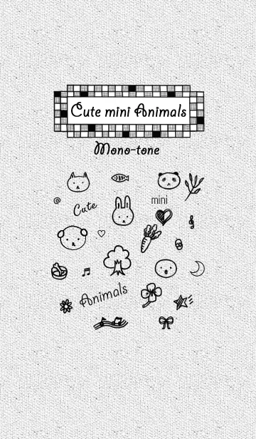 [LINE着せ替え] Cute mini Animals mono toneの画像1
