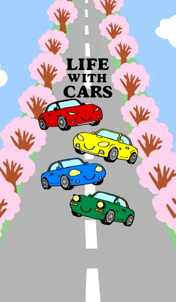 [LINE着せ替え] Life with cars (pink)の画像1