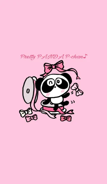[LINE着せ替え] ぱんだのぴ〜ちゃん♪ハート＆リボンの画像1