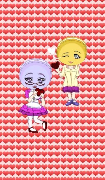 マカロンバレンタインパープル＆イエローの着せ替えメイン画像