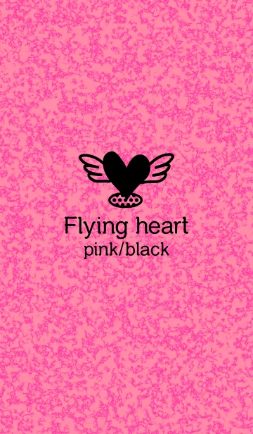 [LINE着せ替え] Flying heart pink/blackの画像1