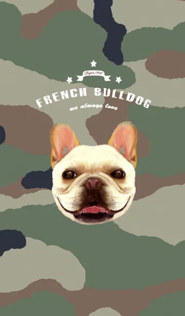 [LINE着せ替え] french bulldog coming-camo styleの画像1