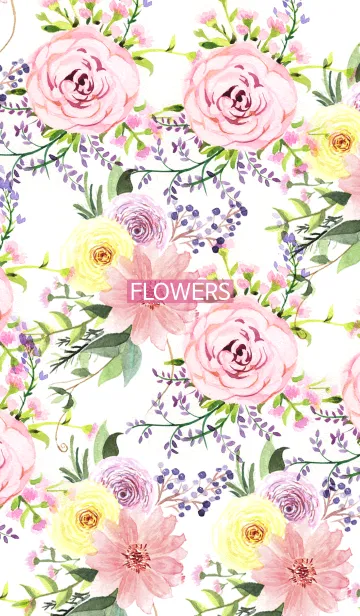 [LINE着せ替え] water color flowers_38の画像1