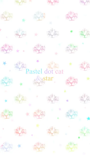 [LINE着せ替え] Pastel dot cat and starの画像1