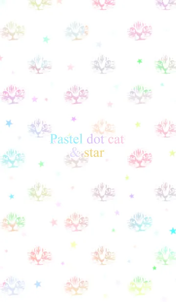 Pastel dot cat and starのLINE着せ替え