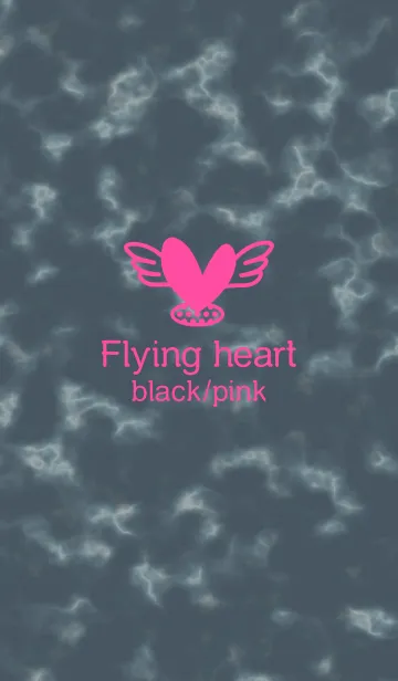 [LINE着せ替え] Flying heart black/pinkの画像1