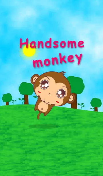 [LINE着せ替え] monkey Handsome ！！ (brown)の画像1