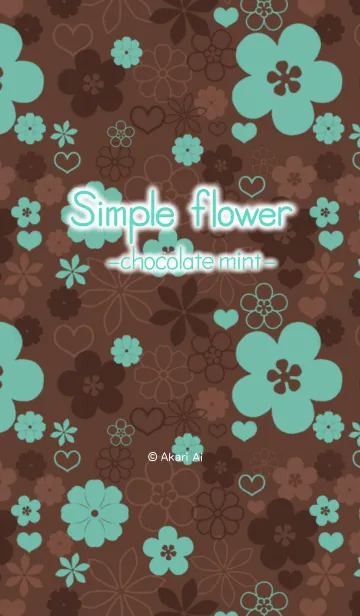[LINE着せ替え] Simple flower -chocolate mint-の画像1