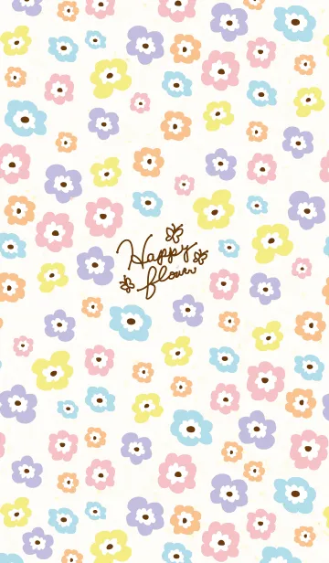[LINE着せ替え] Happy flower-和紙×カラフル-の画像1
