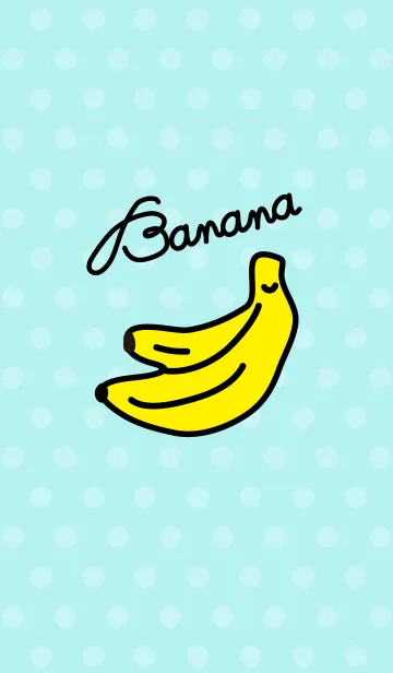 [LINE着せ替え] バナナ-水色水玉-の画像1