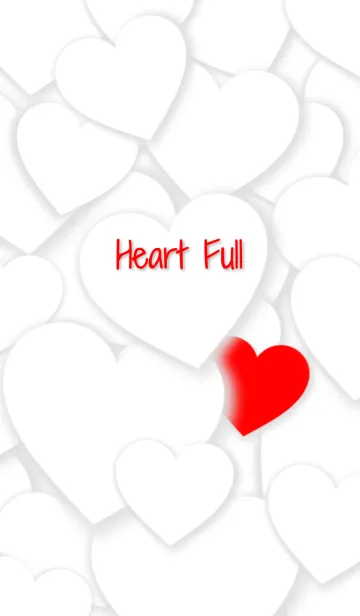 [LINE着せ替え] ♡Heart Full♥ white＆redの画像1