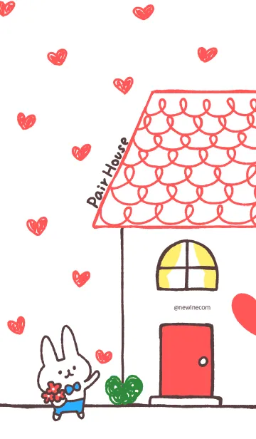 [LINE着せ替え] ペア ハウス 5 うさぎボーイの画像1