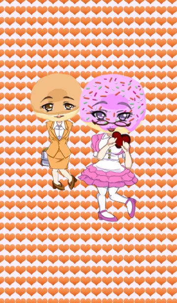 ドーナッツホワイトデーブラウン＆ピンクの着せ替えメイン画像
