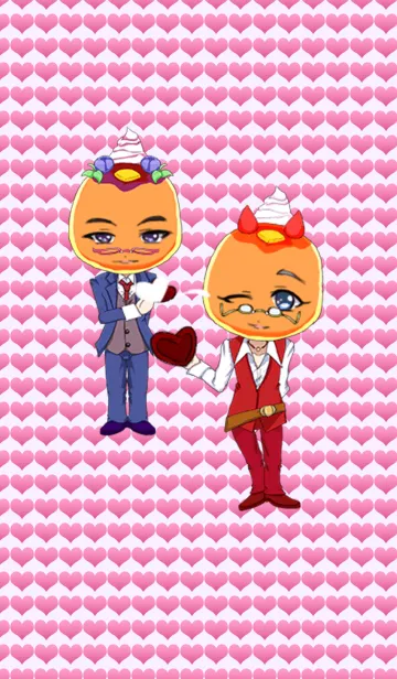 パンケーキのホワイトデー苺＆ブルーベリーのLINE着せ替え