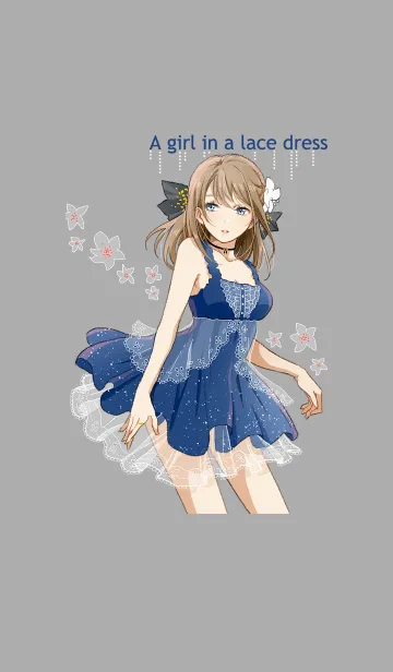 [LINE着せ替え] A girl in a lace dressの画像1