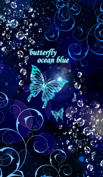 [LINE着せ替え] butterfly ocean blueの画像1