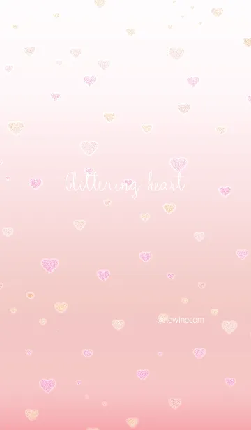 [LINE着せ替え] シンプル ピンク きらめく ハートの画像1