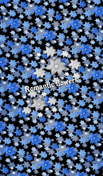 [LINE着せ替え] Romantic flowers -Blue-の画像1