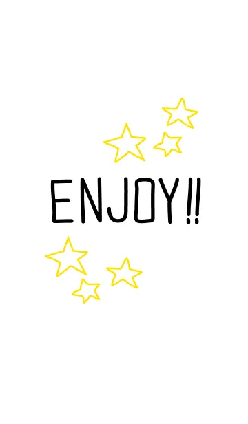 [LINE着せ替え] ENJOY！！-白×星-の画像1